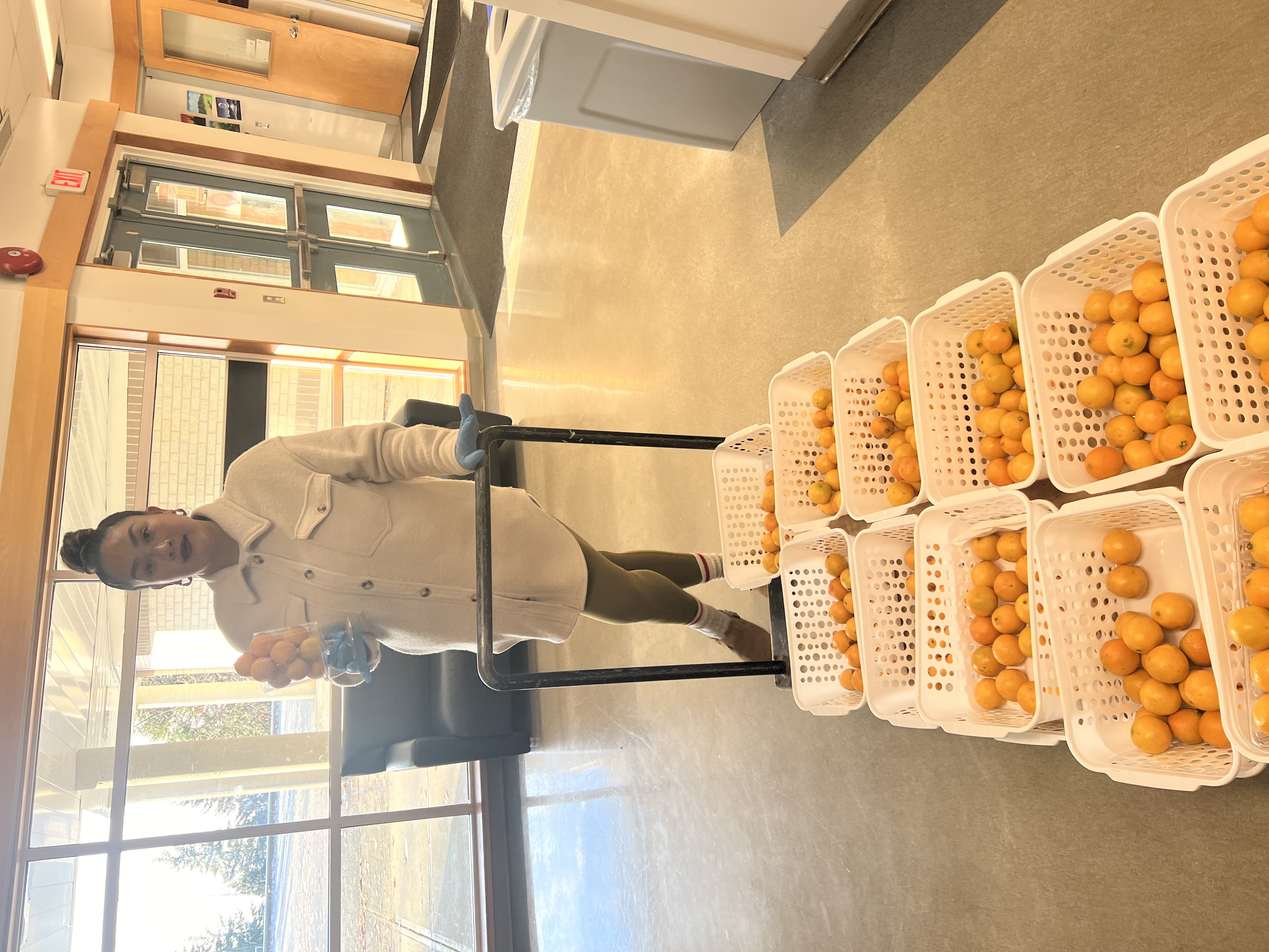 Dehara delivering community food baskets